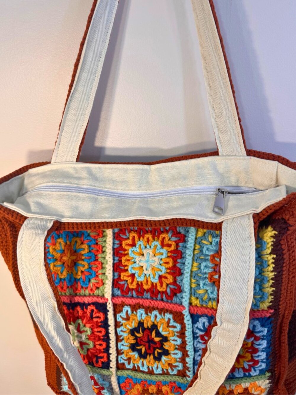 Handmade Sienna Granny Square Tote - Picture 5 of 5